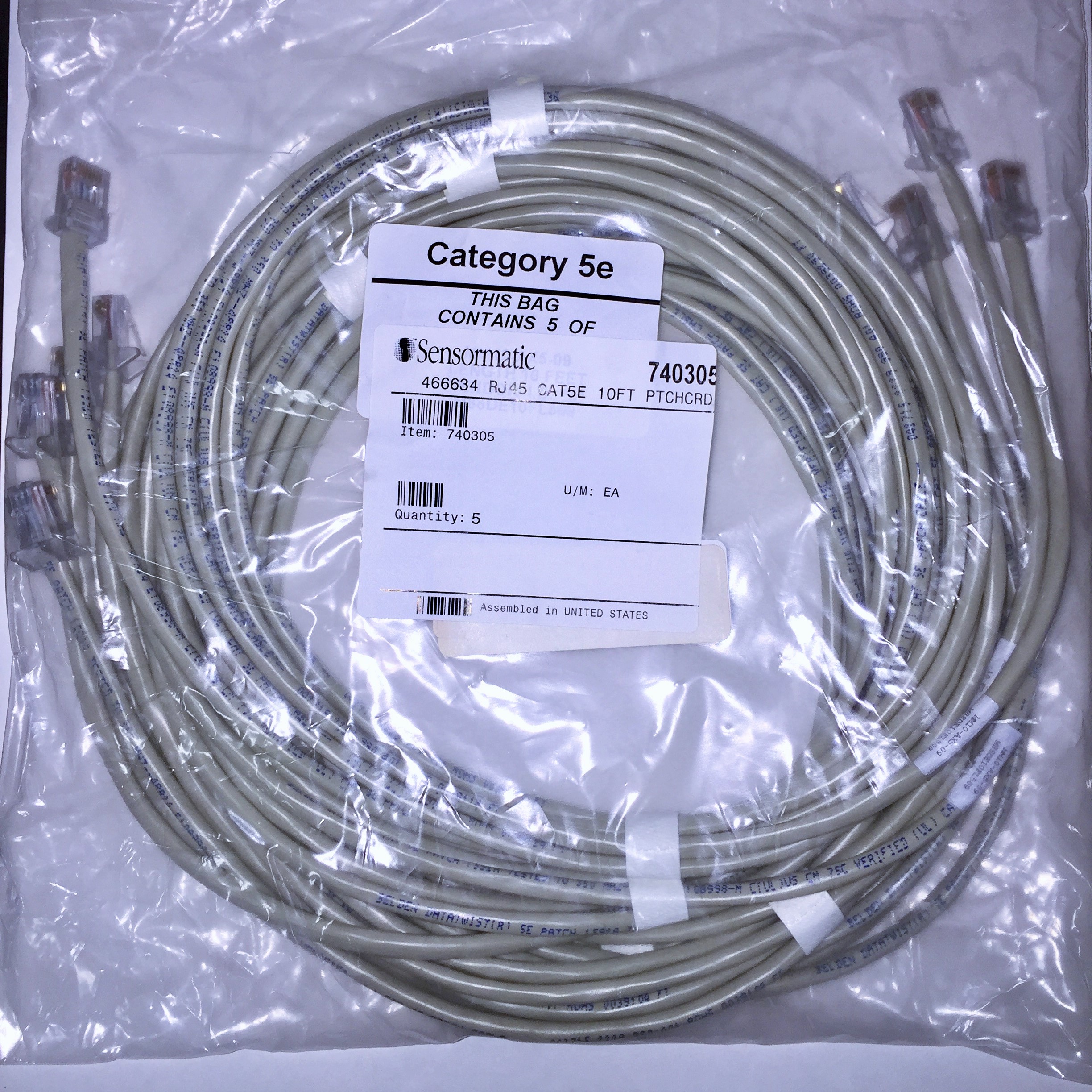 Paige 740305 | 466634 RJ45 CAT5E 10FT PTCHCRD