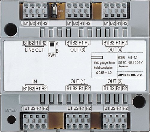 Aiphone GT-4Z | 4-Way Video Distribution Adaptor for GT Series, Multi-Tenant Intercom Aiphone GT-4Z | 4-Way Video Distribution Adaptor for GT Series, Multi-Tenant Intercom
